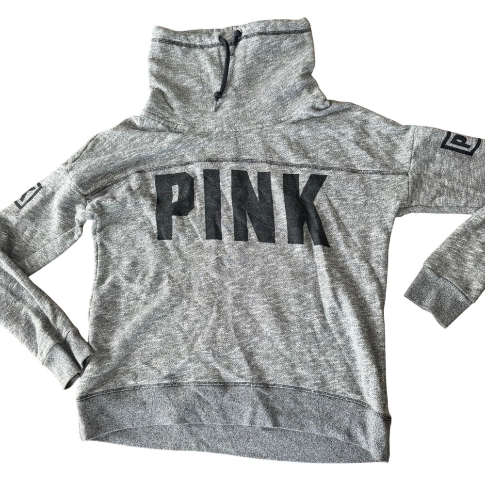 PINK Victoria's Secret Grey Funnel Neck Sweatshirt cowl neck hoodie